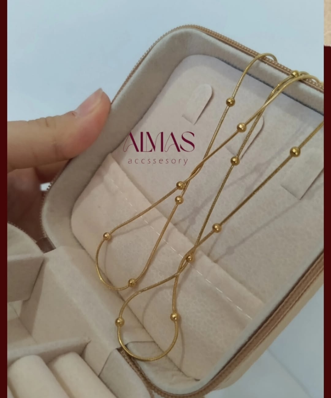 زنجیر استیل طلایی مدل توپی